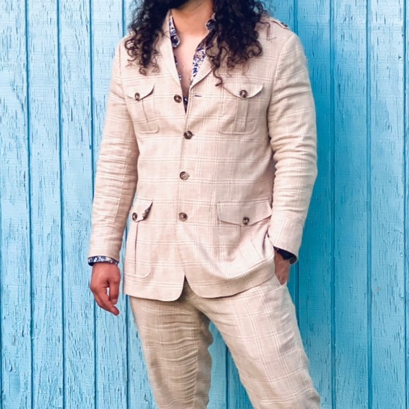 Paisley &Gray SLIM FIT Glen Check Field Jacket/ Trousers - Picture 13 of 14